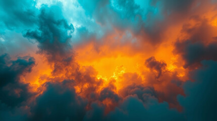 Dramatic skies gradient with stormy and vibrant energy contrasts vividly