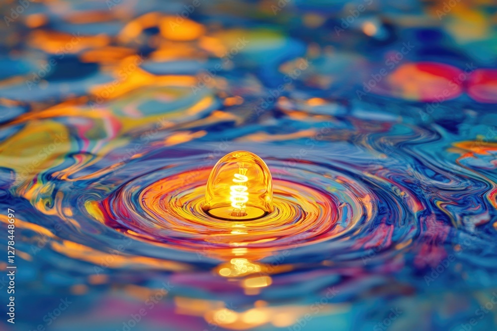 Poster a single candle floating on the surface of a calm pool of water, perfect for serene and peaceful env