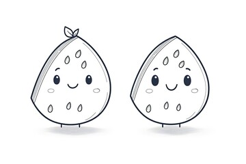 Tiny pear with tiny legs, standing on a grassy hill.
