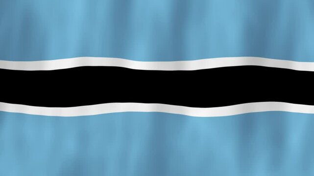 Botswana flag country animation 3D symbol design waving in wind movement national patriotism world culture emblem banner stripes blue black white Southern Africa Kalahari
