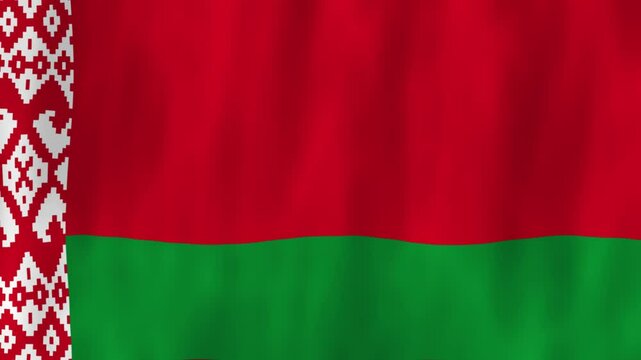 Belarus flag country animation 3D symbol design waving in wind movement national patriotism world culture emblem banner Eastern Europe red white green Minsk