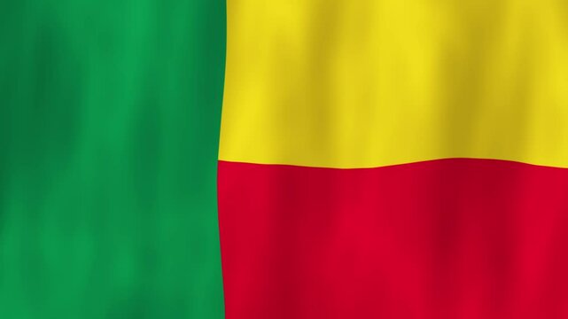 Benin flag country animation 3D symbol design waving in wind movement national patriotism world culture emblem banner West Africa republic Dahomey red green yellow