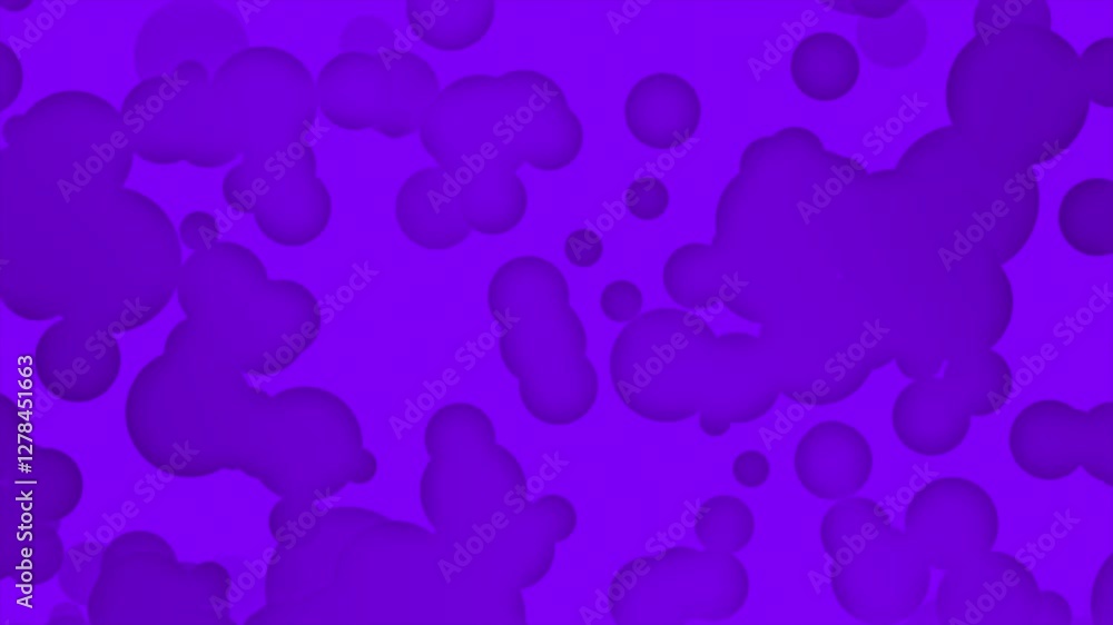 Poster purple color multiple circular particles moving upwards paper cut modern design geometrical backgrou