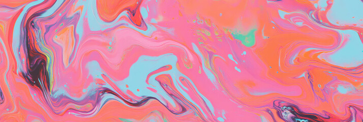 Abstract texture of bright paint with vibrant swirling brush strokes