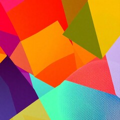 High-resolution stock photo Professional, commercial quality image of a vibrant background composed of overlapping geometric shapes and a fine, almost invisible net texture.  