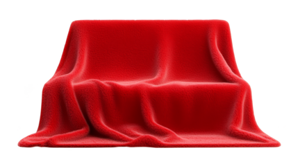 Luxurious red blanket on black background, warm, cozy and inviting for ultimate comfort