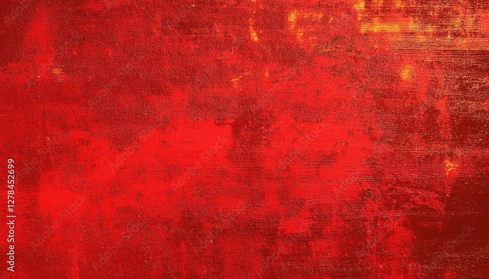 Poster vivid textured red canvas with brush strokes, ideal for modern art background and abstract design projects