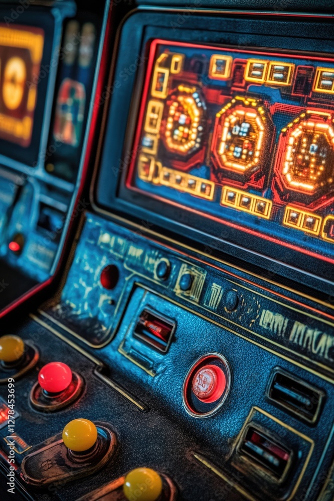 Poster A detailed view of a gaming system, ideal for use in tech-related content