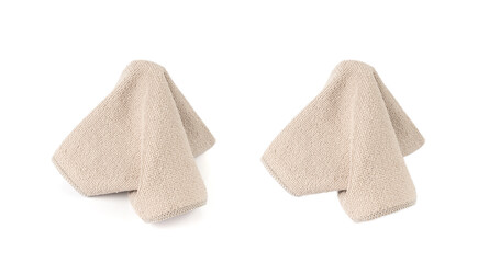 Cleaning cloth isolated, beige, grey, green wipe rag, cleaning microfiber towel, wiping cotton