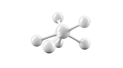 Intricate white molecule structure on a black background, visual representation for science and education