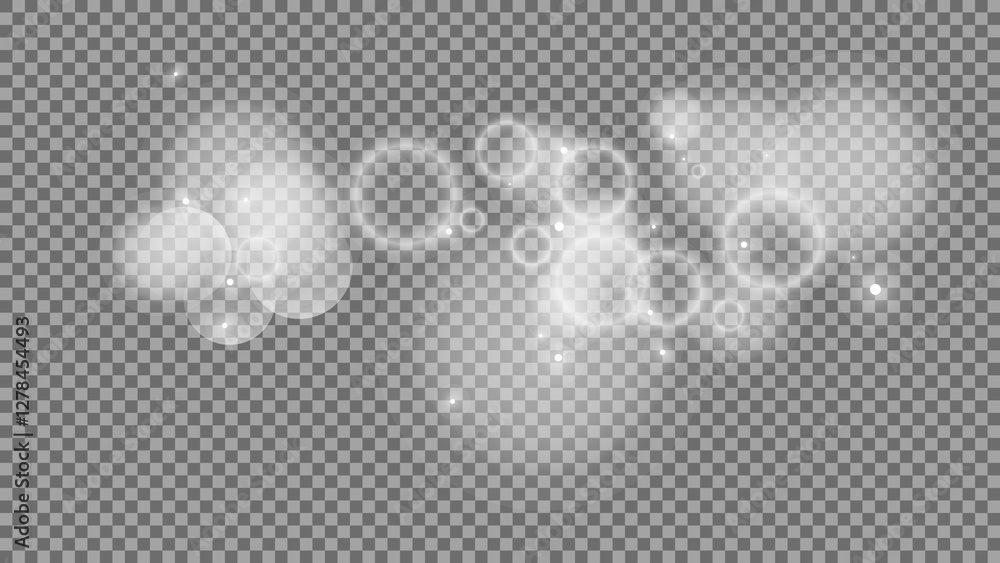 Poster bokeh circles on transparent background
