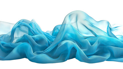 Obraz premium Dynamic blue fabric wave, abstract textile art in motion. photography of flowing, elegant design and smooth, rippled texture.