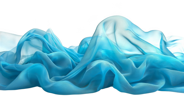 Dynamic blue fabric wave, abstract textile art in motion. photography of flowing, elegant design and smooth, rippled texture.