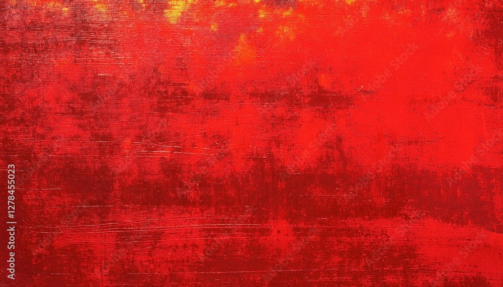 Poster vivid textured red canvas with brush strokes, ideal for modern art background and abstract design projects