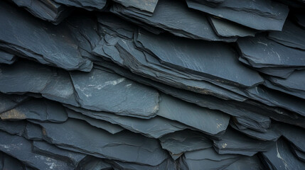 Obraz premium Coarse black slate texture with visible layers for natural design background