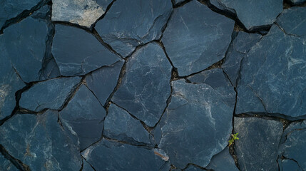 Obraz premium Coarse cracked black slate texture for background and design