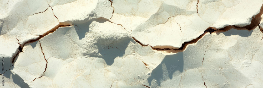 Aufkleber cracked plaster texture: deep crevices and coarse surface for rustic design