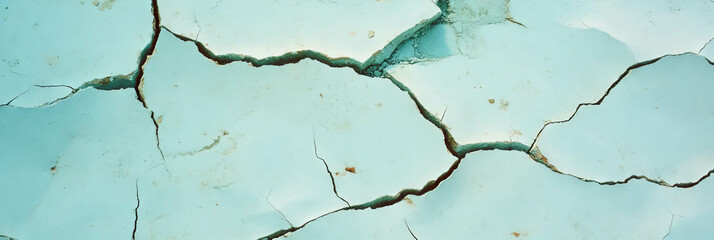Obraz premium Rustic coarse textured plaster surface with prominent deep crack for architectural design