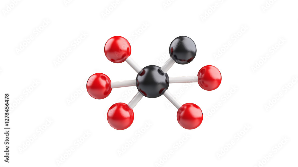 Poster a molecule visualization in 3d render depicting molecular bonds and structure for scientific illustr