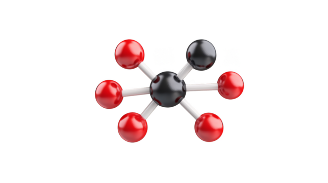 A molecule visualization in 3d render depicting molecular bonds and structure for scientific illustration