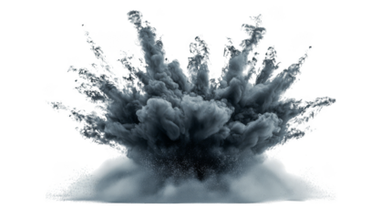 Dynamic monochrome explosion, abstract smoke and water blast in black white for design