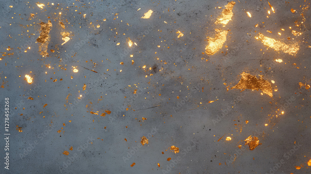 Poster elegant concrete texture with light gold flakes for luxurious design concepts