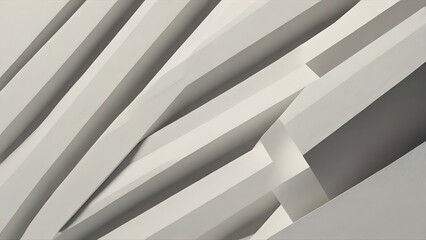 Obraz premium Abstract White Geometric Background – Minimalist 3D Design