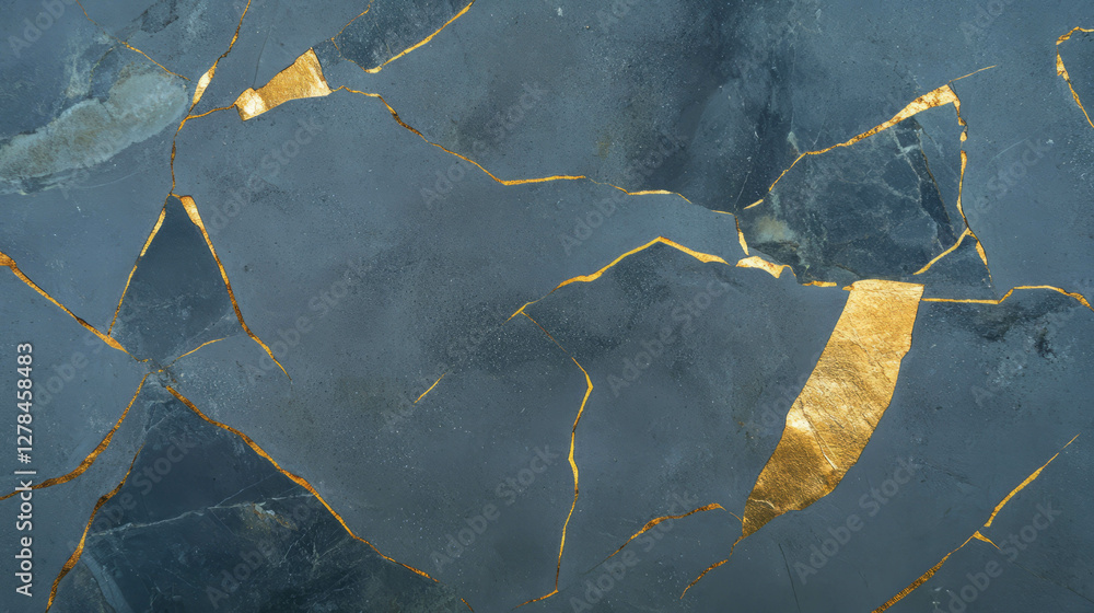 Poster elegant abstract concrete and gold geometry design for modern spaces