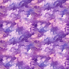 Abstract Purple and Pink Clouds Cloud Sky Seamless Pattern Illustration