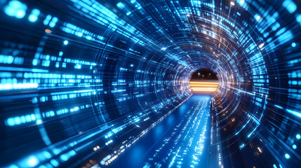 Obraz premium The light of technology in the flood of data