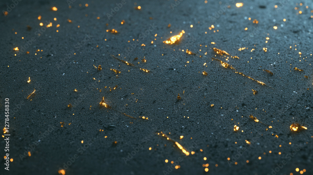 Poster luxurious concrete surface with gold inclusions for elegant design projects
