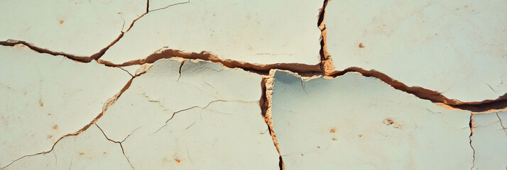 Obraz premium Textured cream and beige cracked wall surface for rustic interior design