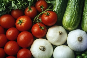 Lista: Vegetable Salad with Tomatoes, Onion, and Cucumber for a Healthy Lunch