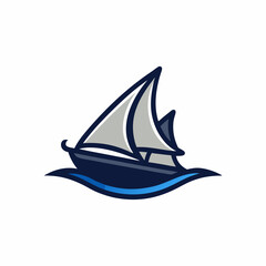 sailing ship on white background