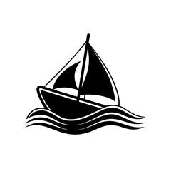 boat on white background