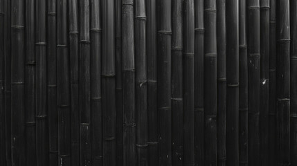 Dark bamboo wall texture with distinct grain for interior design and backgrounds