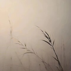 Minimalist Dried Grass on Neutral Background