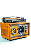 Retro Orange Stereo System Illustration
