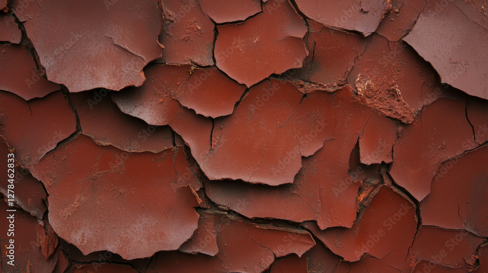 Poster dark rough grainy clay wall texture with deep cracks for background design