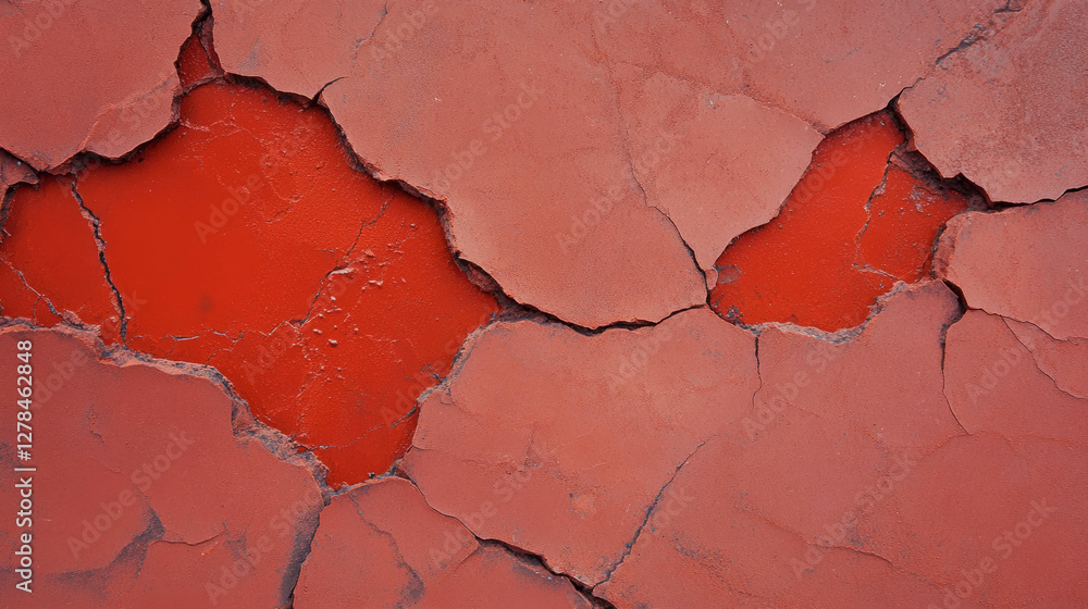 Poster dark rough clay wall with deep cracks texture for background or design projects