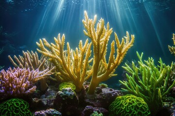 Obraz premium Colorful coral reef underwater scene