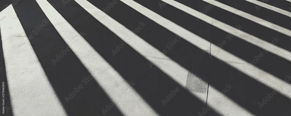 Poster abstract composition of deep diagonal shadows on concrete surface
