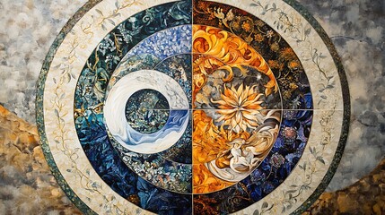 The Circle of Seasons: A Stunning Abstract Depiction of Nature's Cycle