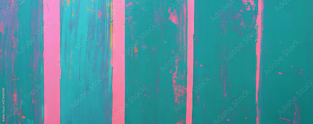 Poster abstract texture with vertical ribs in vibrant pink and teal for artistic backgrounds and design