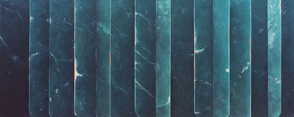 Abstract texture of vertical ribbed surface with distressed painted finish