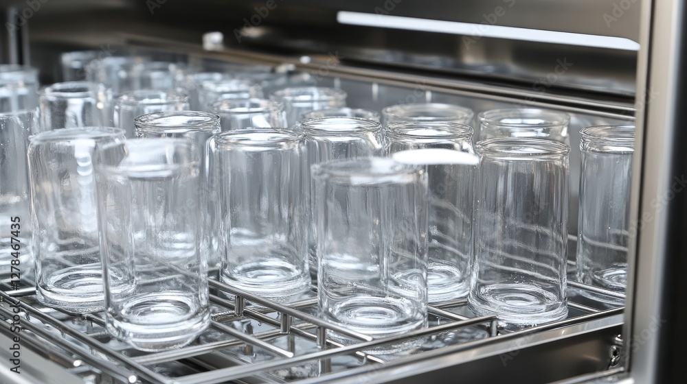 Poster high-efficiency bottle washer with automated rotation and rapid drying technology.