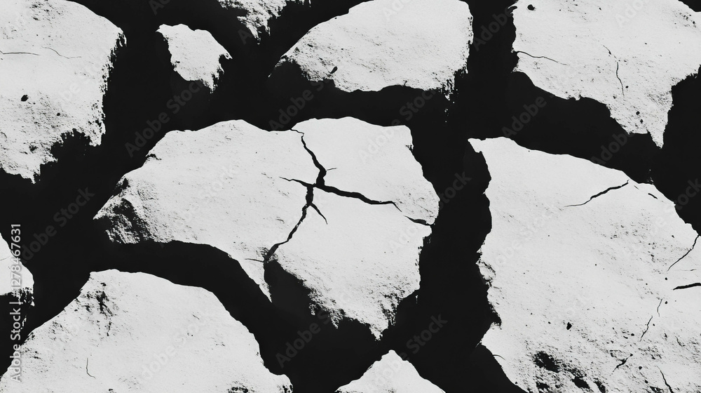 Poster texture of dry mud wall with deep cracks and rough surface for design inspiration