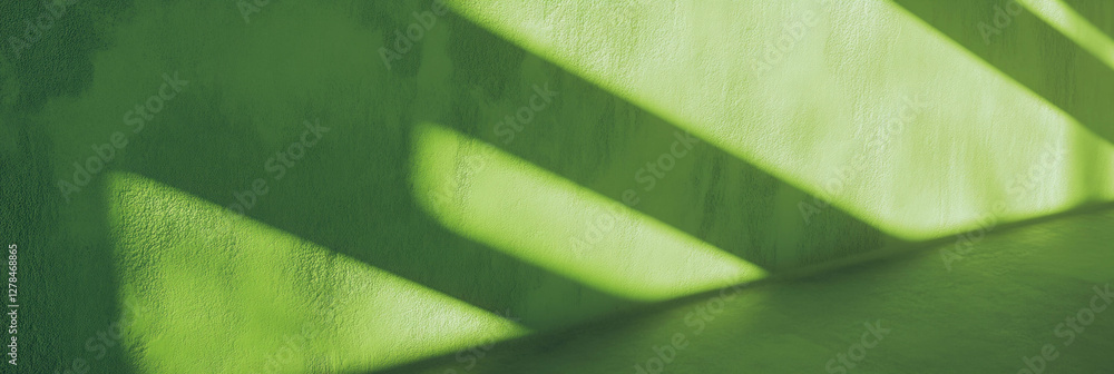 Poster electric lime wall texture with geometric shadow patterns for modern design