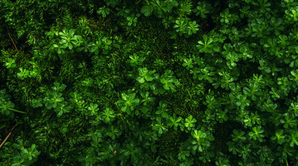 Fototapeta premium Lush emerald moss and green foliage texture for natural background or design