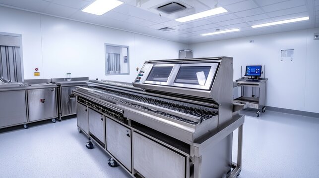 Hygienic conveyor belt cleaning machine with anti-microbial coating and high-efficiency drying system.